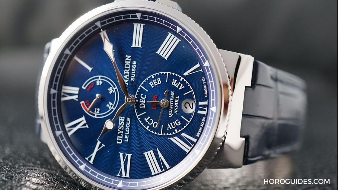 ULYSSE NARDIN - MARINE - 航海計時+年曆 藍面雅典又一枚 