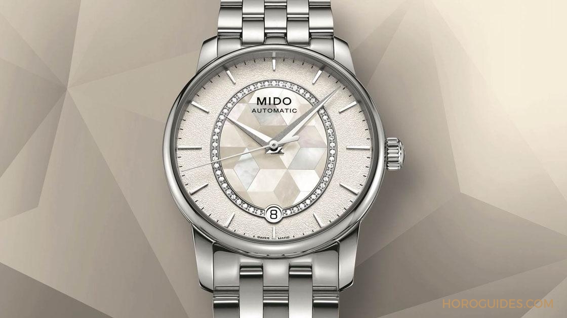 MIDO - [Pre-BASEL]珍珠貝母、鑽石、銀色飾紋⋯美度女錶魅力全開