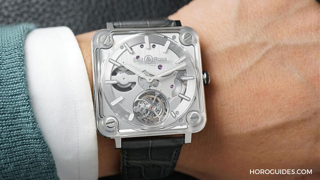 BELL & ROSS - 一塊變兩半,藍寶石玻璃雙面包夾柏萊士水晶陀飛輪透澈出場