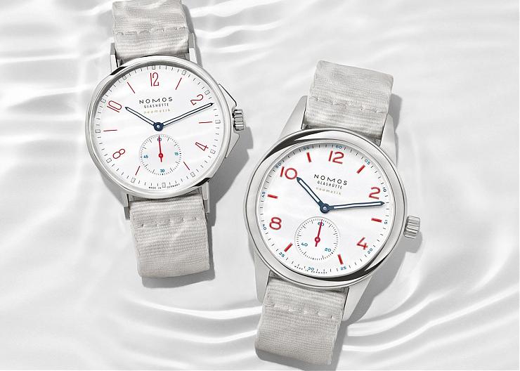 NOMOS Aqua Ahoi & Club 德製錶的優雅運動白