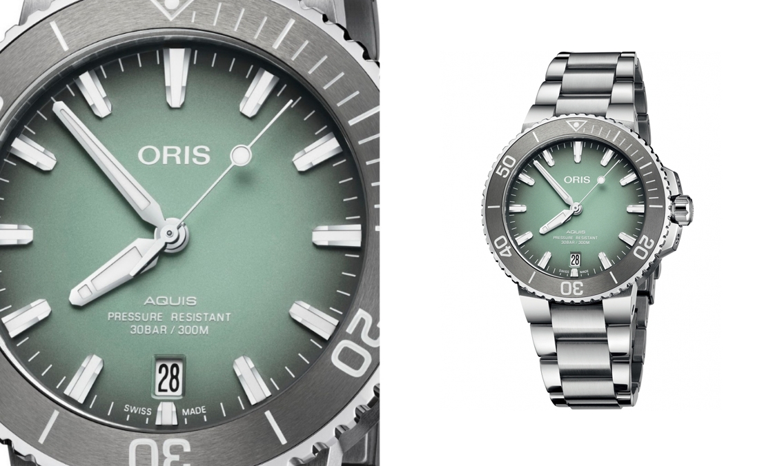 ORIS - 一抹與眾不同的薄荷綠，綠面盤中的小清新－ORIS Aquis日期錶