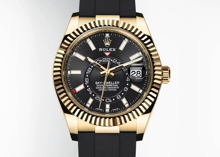 ROLEX Sky-Dweller首次搭配黑橡膠錶帶!