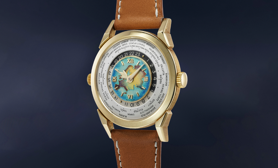 拍賣會首見，估價逾350萬瑞郎！百達翡麗罕見Ref.2523 世界時間琺瑯面腕錶 「歐亞大陸」