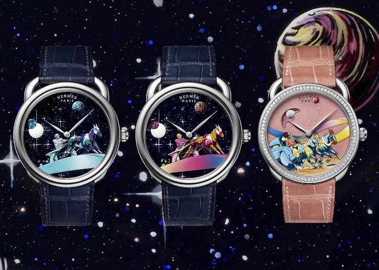 夢幻濾鏡下的美漫英雄!Hermès Arceau Space Derby微繪工藝限量腕錶