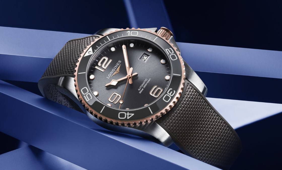 LONGINES - 雙色奢華感受｜浪琴推出玫瑰金PVD雙色設計HydroConquest腕錶