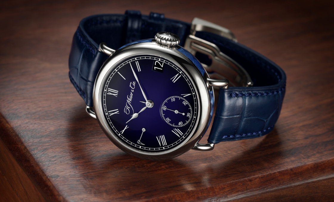 H. MOSER & CIE - 古典優雅新亮點，煙燻琺瑯藍面｜亨利慕時傳承者萬年曆午夜藍琺瑯腕錶