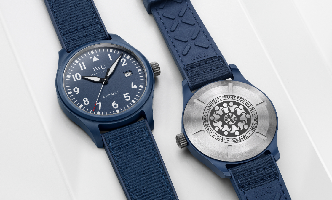 IWC - 五日鍊、藍陶瓷錶殼入作，IWC飛行員自動腕錶「勞倫斯體育公益基金會」特別版