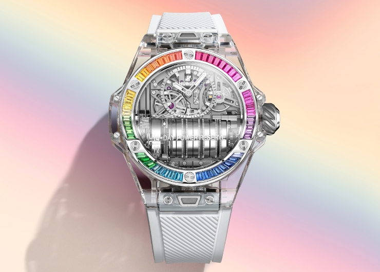 透明系新作二連發!Hublot Big Bang系列MP-11彩虹藍寶石腕錶、Integral藍寶石陀飛輪鍊帶腕錶