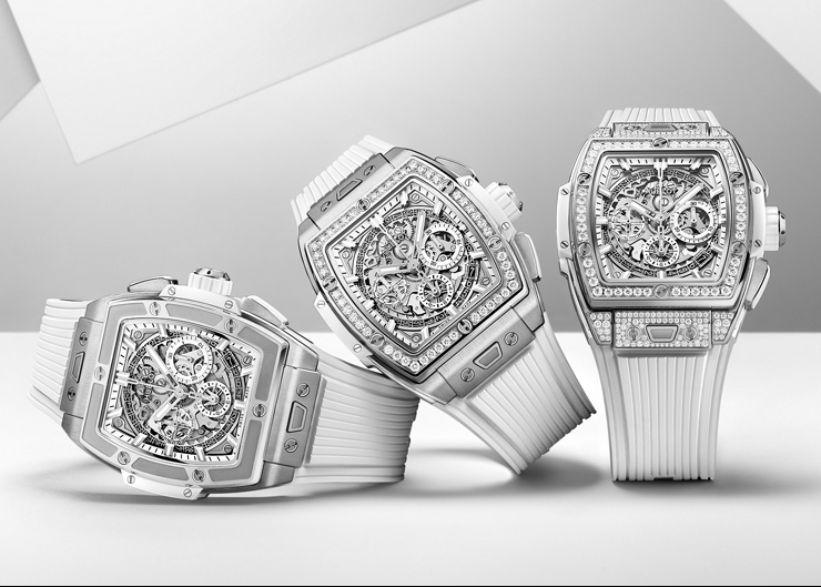 科幻未來風,Hublot 鈦金白計時碼錶