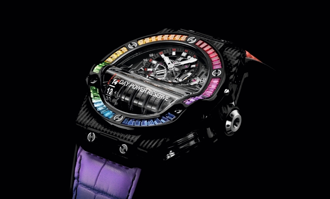 HUBLOT - 流線型彩虹圈，14日動力，又潮又奢華的強性能之作：Hublot Big Bang MP-11 彩虹3D碳纖維腕錶