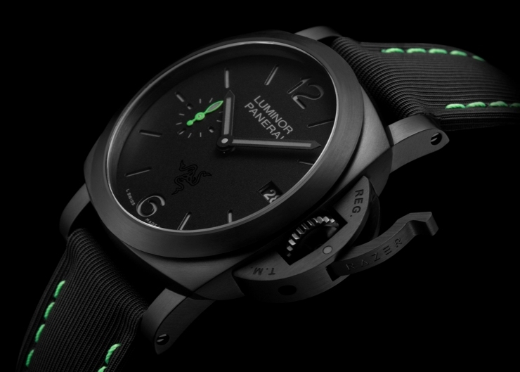 電競美學加身,雷蛇螢光綠在發光|Panerai Luminor Quaranta Razer特別版