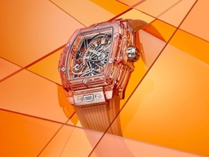 高透光冰橙色!Hublot Spirit of Big Bang冰橙藍寶石陀飛輪五日鍊腕錶