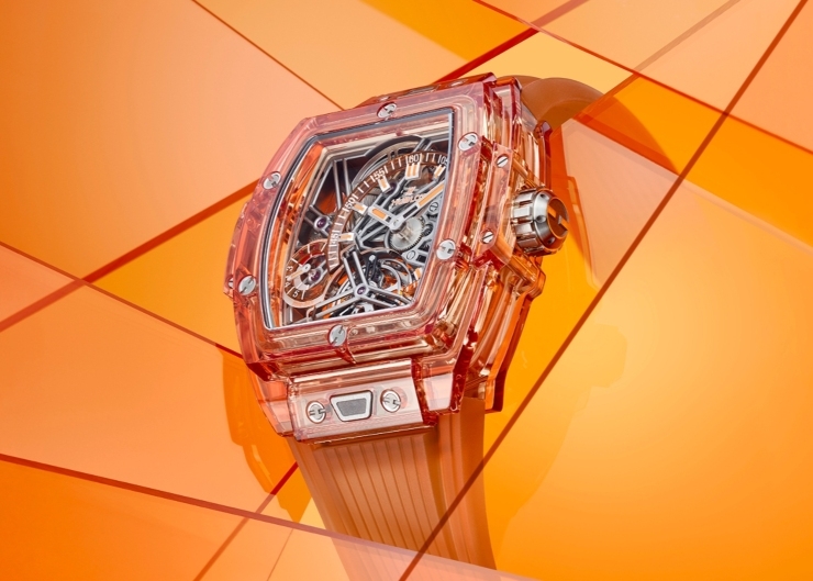 高透光冰橙色!Hublot Spirit of Big Bang冰橙藍寶石陀飛輪五日鍊腕錶
