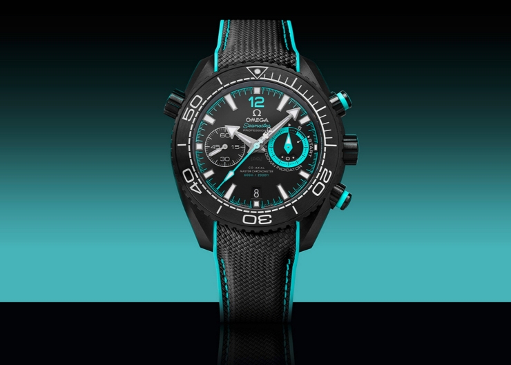 歐米茄Planet Ocean 600米「ETNZ」Deep Black特別版,全黑陶瓷配亮眼綠松石色