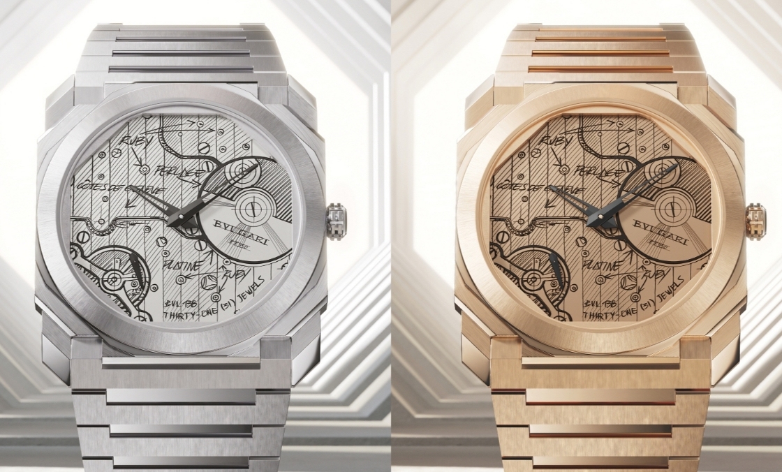 BVLGARI - 手繪藝術再現，將錶背機芯風光畫上錶盤｜BVLGARI Octo Finissimo Sketch限量版