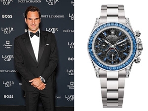 漸變藍寶石圈、黑曜石錶盤,費德勒配戴隱藏版Rolex Daytona 2025年新作現身
