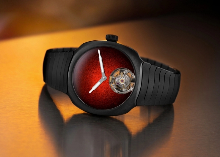 灰黑陶瓷綻紅焰：H. Moser & Cie. 首款全陶瓷 Streamliner 陀飛輪登場