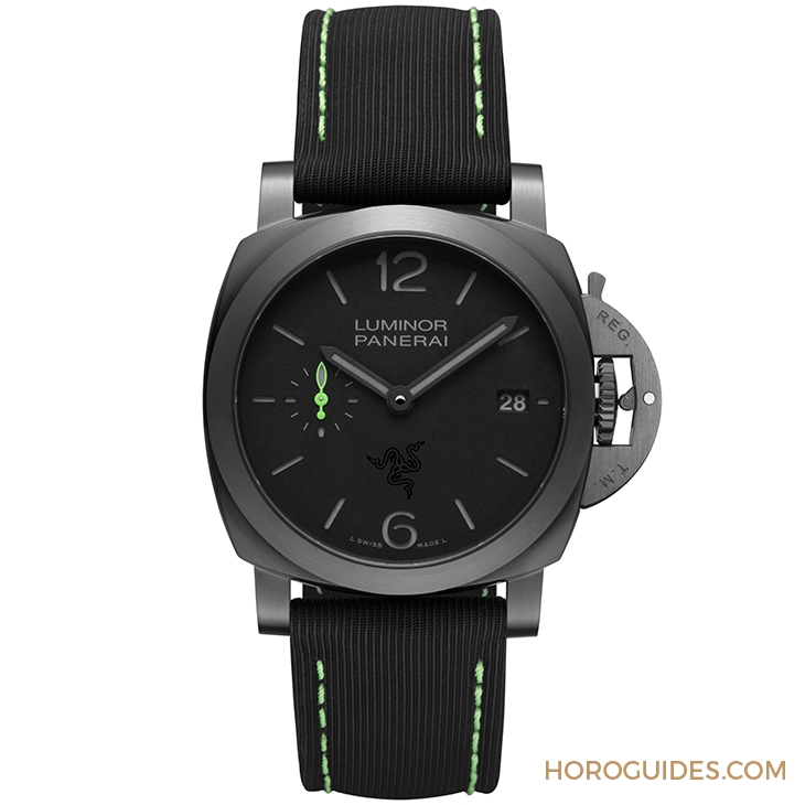 PANERAI - LUMINOR - PAM01353 - 電競美學加身，雷蛇螢光綠在發光｜Panerai Luminor Quaranta Razer特別版