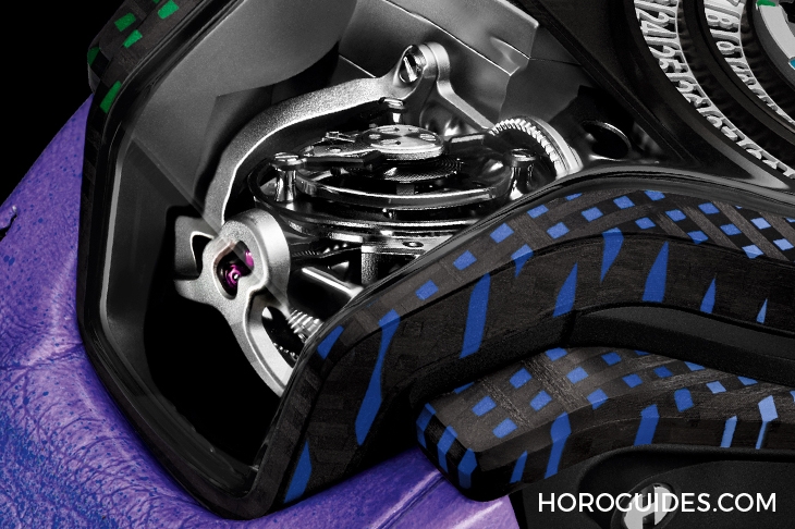 HUBLOT - MP - 909.QDRB.1120.LR - 為碳纖維錶殼編織出彩虹色調：HUBLOT MP-09雙軸陀飛輪5天動力儲存腕錶