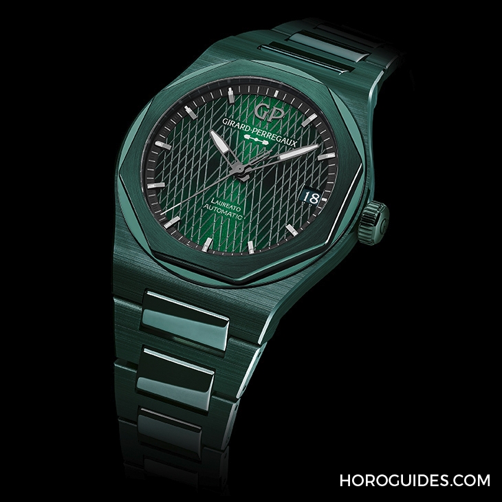 GIRARD-PERREGAUX - LAUREATO - 81010-32-3081-1CX - 英國賽車綠的超激魅力!芝柏表桂冠系列綠色陶瓷腕表阿斯頓·馬丁特別版 42毫米 & 38毫米