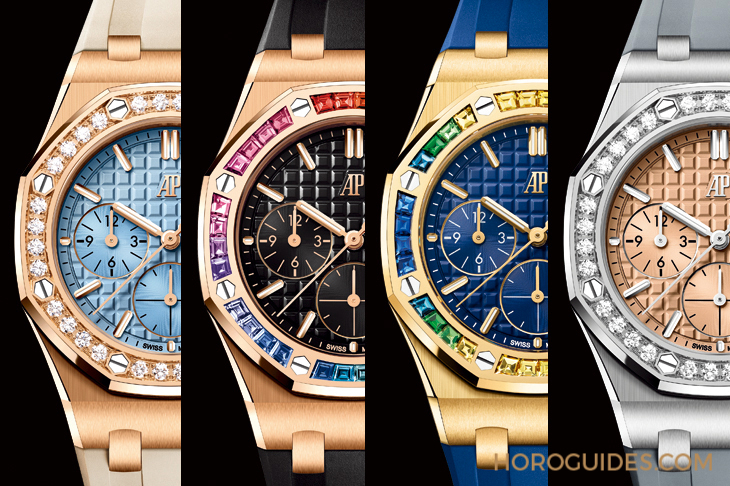 AUDEMARS PIGUET - ROYAL OAK OFFSHORE - 26236BA.YY.D346CA.01 - 寶石圈與彩色面盤的華麗方程式|AP皇家橡樹離岸型37毫米自動上鍊計時碼錶