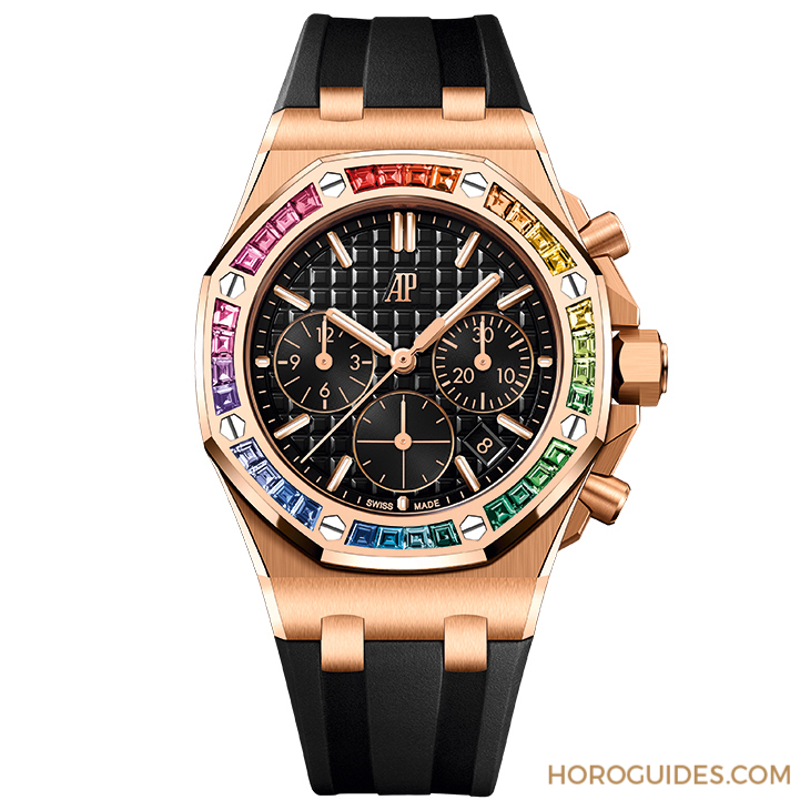 AUDEMARS PIGUET - ROYAL OAK OFFSHORE - 26236BA.YY.D346CA.01 - 寶石圈與彩色面盤的華麗方程式|AP皇家橡樹離岸型37毫米自動上鍊計時碼錶