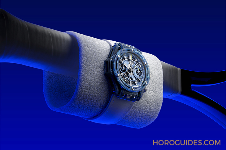 HUBLOT - BIG BANG - 441.QKB.5120.NR.DJO24 - 這支錶有他的網球魂!以球拍與球衣纖維入作的HUBLOT BIG BANG UNICO喬科維奇計時碼錶