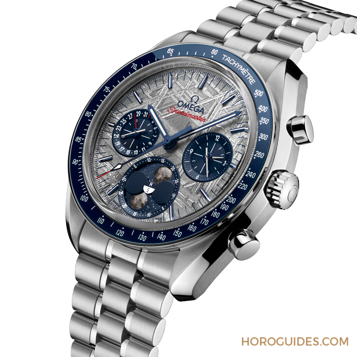 OMEGA - SPEEDMASTER - 304.30.43.52.06.001 - 隕石入錶,首見雙月上陣!OMEGA發佈全新Speedmaster南北月相隕石面腕錶