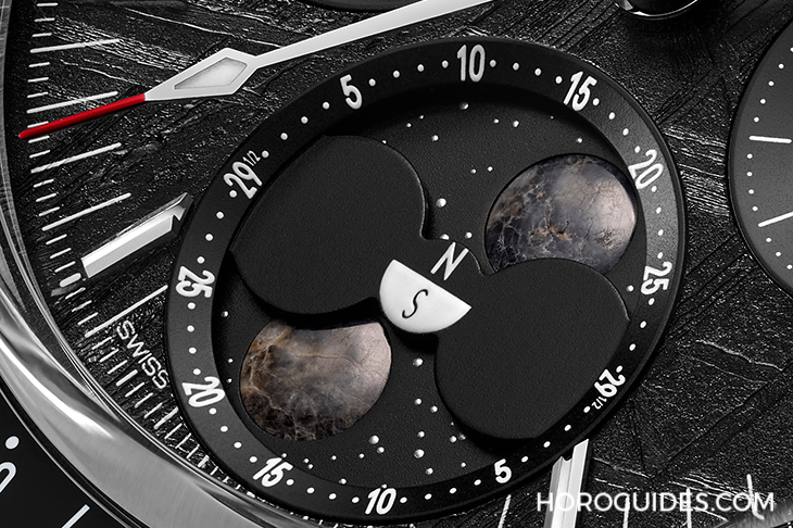 OMEGA - SPEEDMASTER - 304.30.43.52.06.001 - 隕石入錶,首見雙月上陣!OMEGA發佈全新Speedmaster南北月相隕石面腕錶