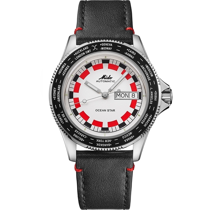 MIDO - OCEAN STAR - M026.830.16.030.00 - MIDO全新Ocean Star Worldtimer腕錶,鮮明復古設計,致敬熱愛世界的你