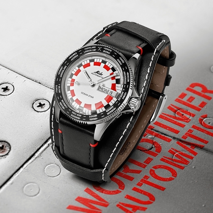 MIDO - OCEAN STAR - M026.830.16.030.00 - MIDO全新Ocean Star Worldtimer腕錶,鮮明復古設計,致敬熱愛世界的你