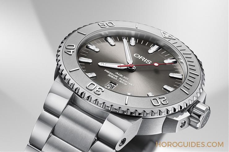 ORIS - AQUIS - 01 733 7730 4153-07 4 24 66EB - ORIS Aquis Relief日期錶 用時間傳達理念