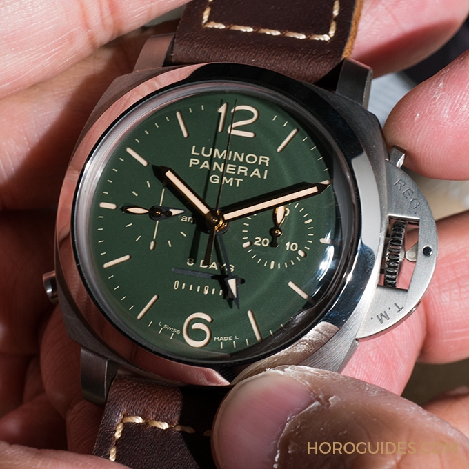 OFFICINE PANERAI - 綠面來襲,限量限定的PAM00737-Luminor 1950八日鍊單按把計時碼錶