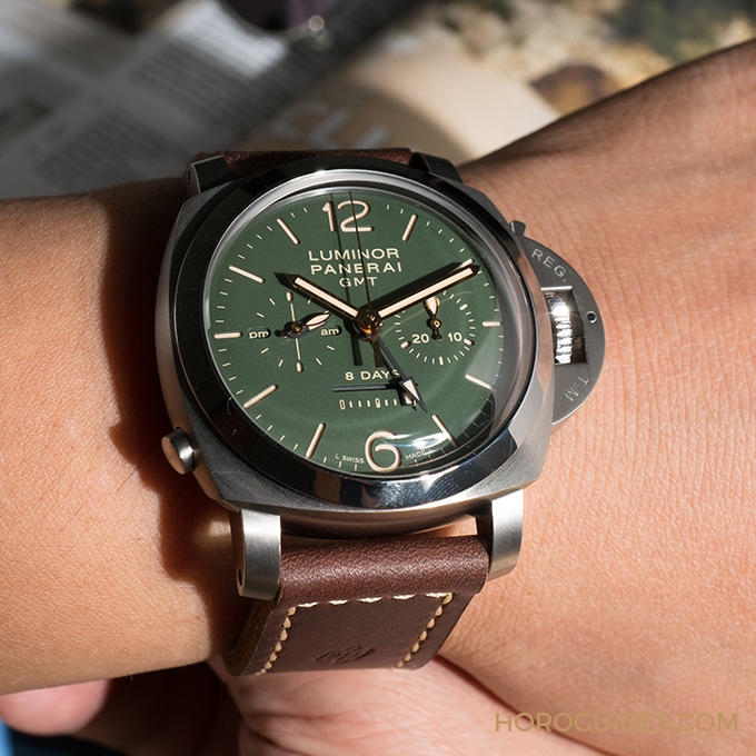 OFFICINE PANERAI - 綠面來襲,限量限定的PAM00737-Luminor 1950八日鍊單按把計時碼錶