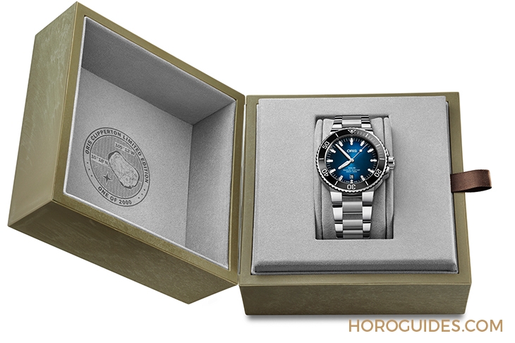 ORIS - AQUIS - 01 733 7730 4185-Set RS - [BASEL 2018]ORIS Aquis Clipperton限量潛水錶，漸層藍錶盤海洋風