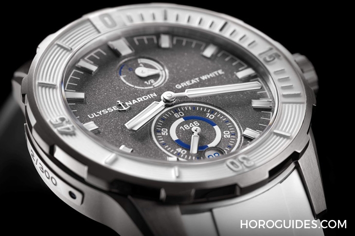 ULYSSE NARDIN - DIVER - 1183-170LE-3/90-GW - 千米錘頭鯊不夠看,雅典錶大白鯊天文台潛水系列限量腕錶更霸氣