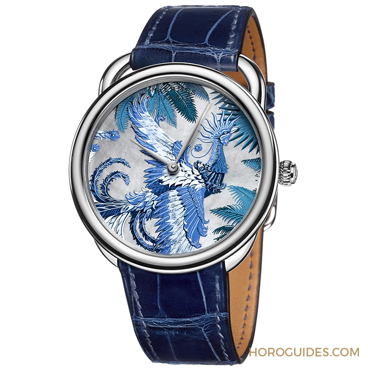 HERMES - ARCEAU - (ARCEAU Mythiques Phoenix Coloriages) - 以絲巾為靈感,HERMÈS將錶盤化作畫布-ARCEAU Mythiques Phoenix Coloriages