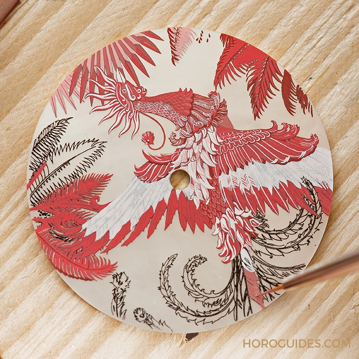 HERMES - ARCEAU - (ARCEAU Mythiques Phoenix Coloriages) - 以絲巾為靈感,HERMÈS將錶盤化作畫布-ARCEAU Mythiques Phoenix Coloriages