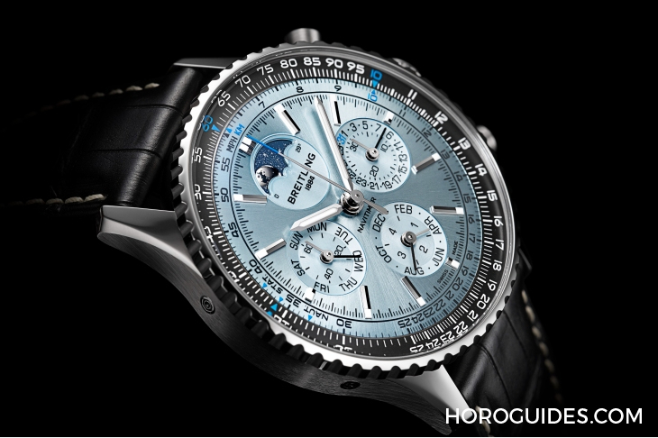 BREITLING - NAVITIMER - PB1920251C1A1 - 冰藍面新作！百年靈推出Navitimer B19不鏽鋼萬年曆計時碼錶