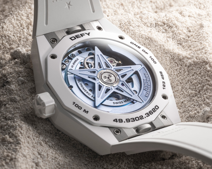ZENITH - DEFY - 49.9309.3620/85.I001 - 藍天白沙,馭浪再行|ZENITH攜手Time+Tide推出Defy Skyline Skeleton White Surfer Ceramic
