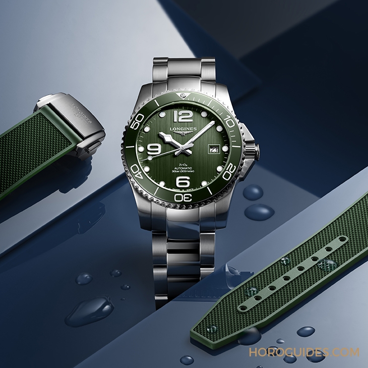 LONGINES - HYDRO CONQUEST - L3.781.4.06.9 - LONGINES 康卡斯潛水系列｜綠色潛水錶上市