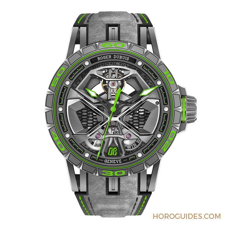 ROGER DUBUIS - EXCALIBUR - RDDBEX0830 - 致虛擬車賽The Real Race!羅杰杜彼Excalibur Huracán Performante鏤空自動上鍊腕錶