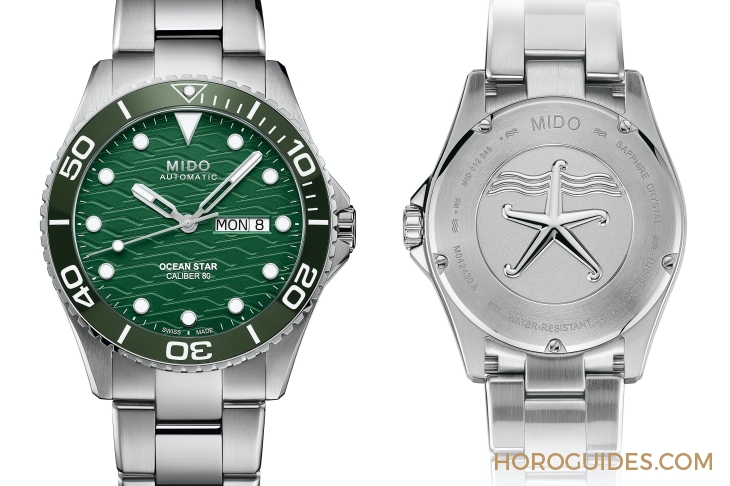 MIDO - OCEAN STAR - M042.430.11.091.00 - 美度表海洋之星首見綠面飾波浪紋|MIDO Ocean Star 200米陶瓷圈腕錶新色上市