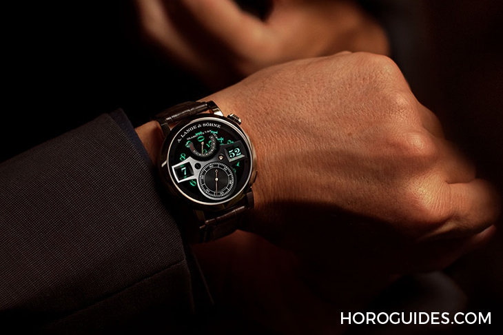 A. LANGE & SÖHNE - ZEITWERK - 142.055 - 半透明錶盤,夜光顯示更清晰!朗格Zeitwerk Honeygold Lumen專賣店限量款