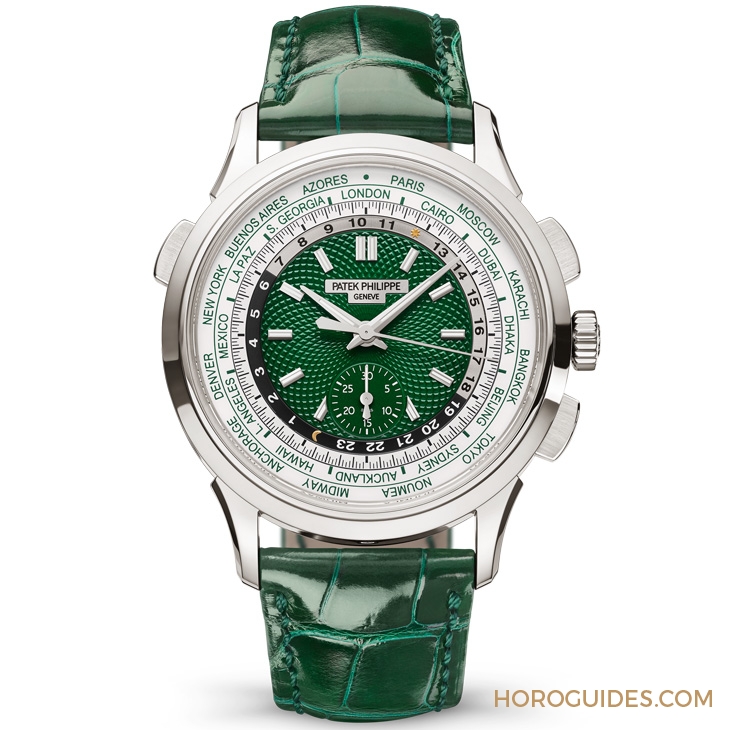 PATEK PHILIPPE - COMPLICATIONS - 5930P-001 - 百達翡麗世界時區計時碼錶5930首度推出鉑金款,挾綠面尊貴亮相