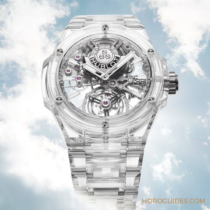 HUBLOT - BIG BANG - 455.JX.0120.JX - 透明系新作二連發!Hublot Big Bang系列MP-11彩虹藍寶石腕錶、Integral藍寶石陀飛輪鍊帶腕錶