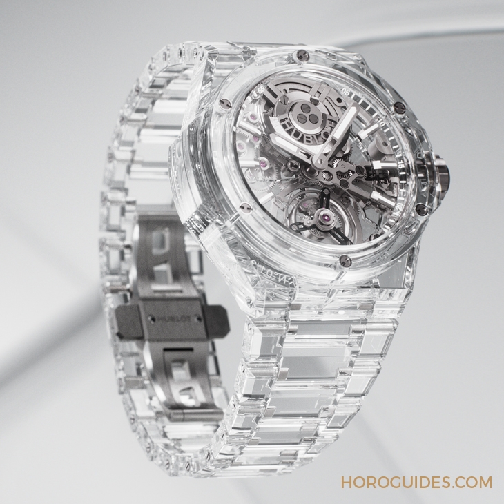 HUBLOT - BIG BANG - 455.JX.0120.JX - 透明系新作二連發!Hublot Big Bang系列MP-11彩虹藍寶石腕錶、Integral藍寶石陀飛輪鍊帶腕錶