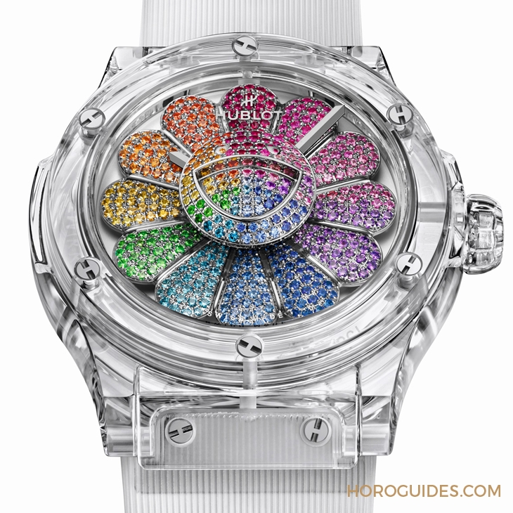 HUBLOT - CLASSIC FUSION - 507.JX.0800.RT.TAK21 - 彩虹版微笑小花動起來!|Hublot經典融合系列村上隆藍寶石彩虹腕錶