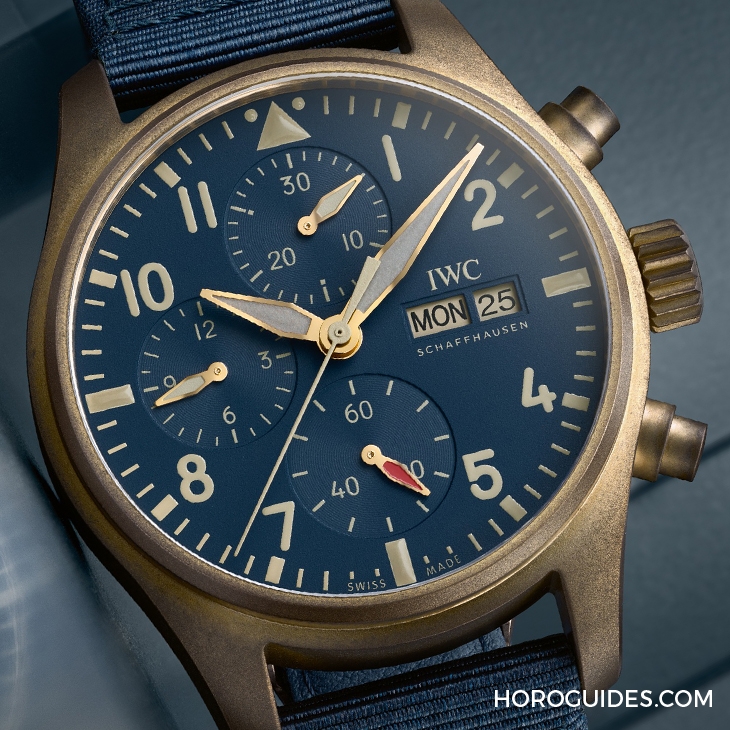 IWC - PILOT - IW388109 - 青銅錶殼搭藍面的迷人懷舊感｜IWC飛行員計時41青銅版