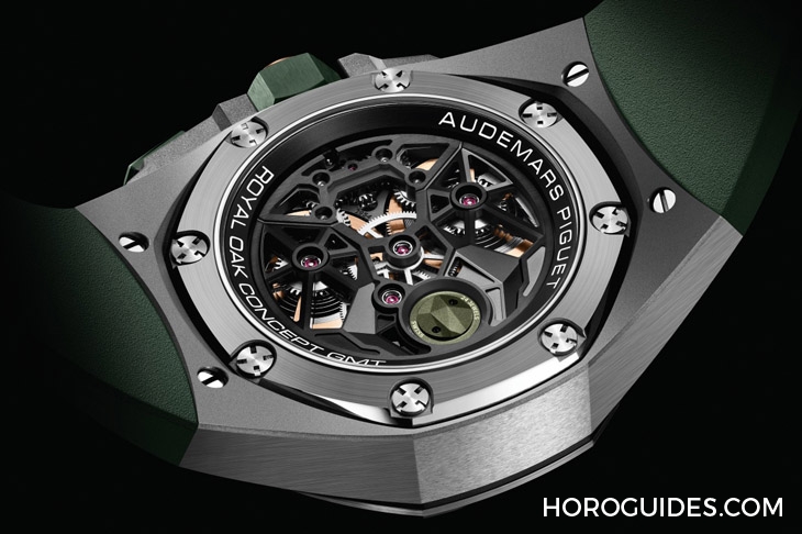 AUDEMARS PIGUET - ROYAL OAK CONCEPT - 26589IO.OO.D056CA.01 - 綠色陶瓷圈!愛彼皇家橡樹概念系列飛行陀飛輪GMT腕錶首次以綠色陶瓷入作